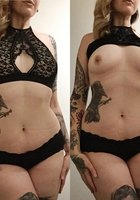 Полная мамаша в татуировках снимает белье и показывает небольшие титьки с окрепшими сосками в спальне 12 фото Полная мамаша в татуировках снимает белье и показывает небольшие титьки с окрепшими сосками в спальне 12 фото